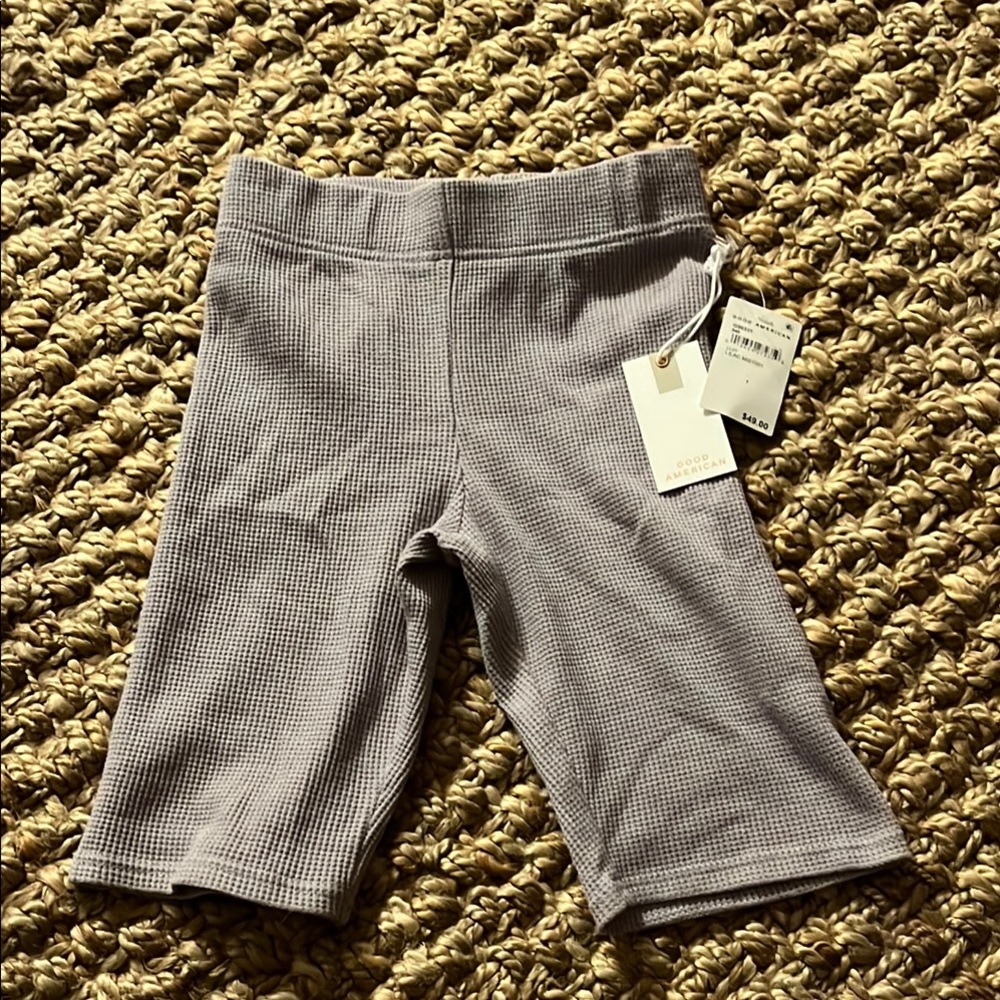 Good American Size 1 Waffle Knit Biker Short